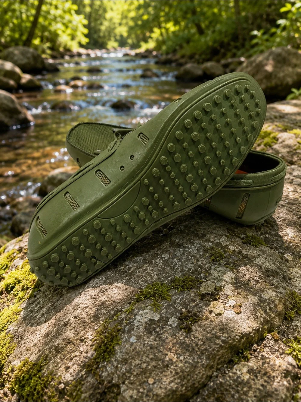 Adadila Mens Classic Braided Lace Loafers Olive Green/Orange Size 42/US 8.5 NWOT